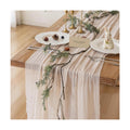 Light Beige Cheesecloth Table Runner 120 Inches Fall Party Home Decorations