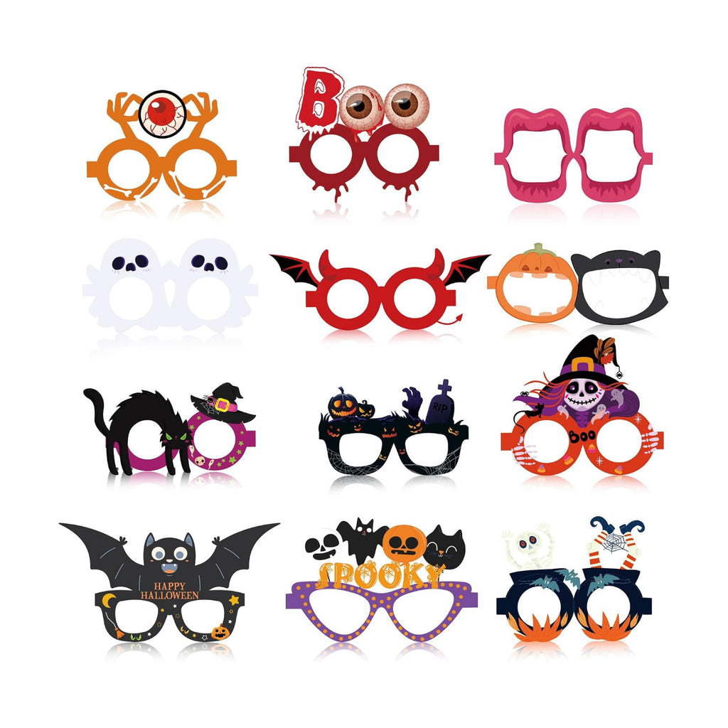 Halloween Party Favors - 12 PCS Paper Eyeglasses | Womens Halloween Costumes 2026 - Halloween Shirts Pajamas Sweatshirts - Trick or Treat Decorations Accessories Gifts Dress Makeup for Adults Girls
