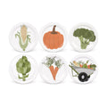 Whaline Locally Grown Baby Shower Paper Plates Vegetable Theme Disposable Plate Farmer Market Salad Dessert Plate 9 Inch for Party Supplies Table Decor, 24Pcs