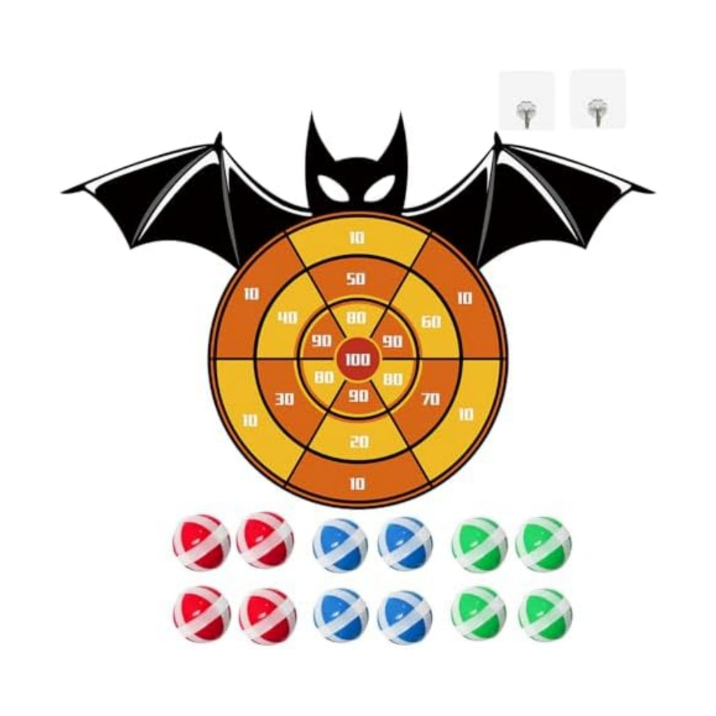 Halloween Large Party Games Toys for Kids, 30" Indoor Outdoor Decor Bat Dart Board Game with 12 Sticky Balls Halloween Party Favor for Kids Boy