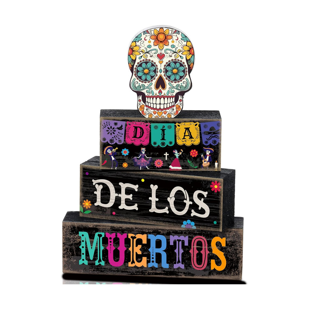 Lineshading 4 Pcs Day Of The Dead Table Decorations Sugar Skull Decor