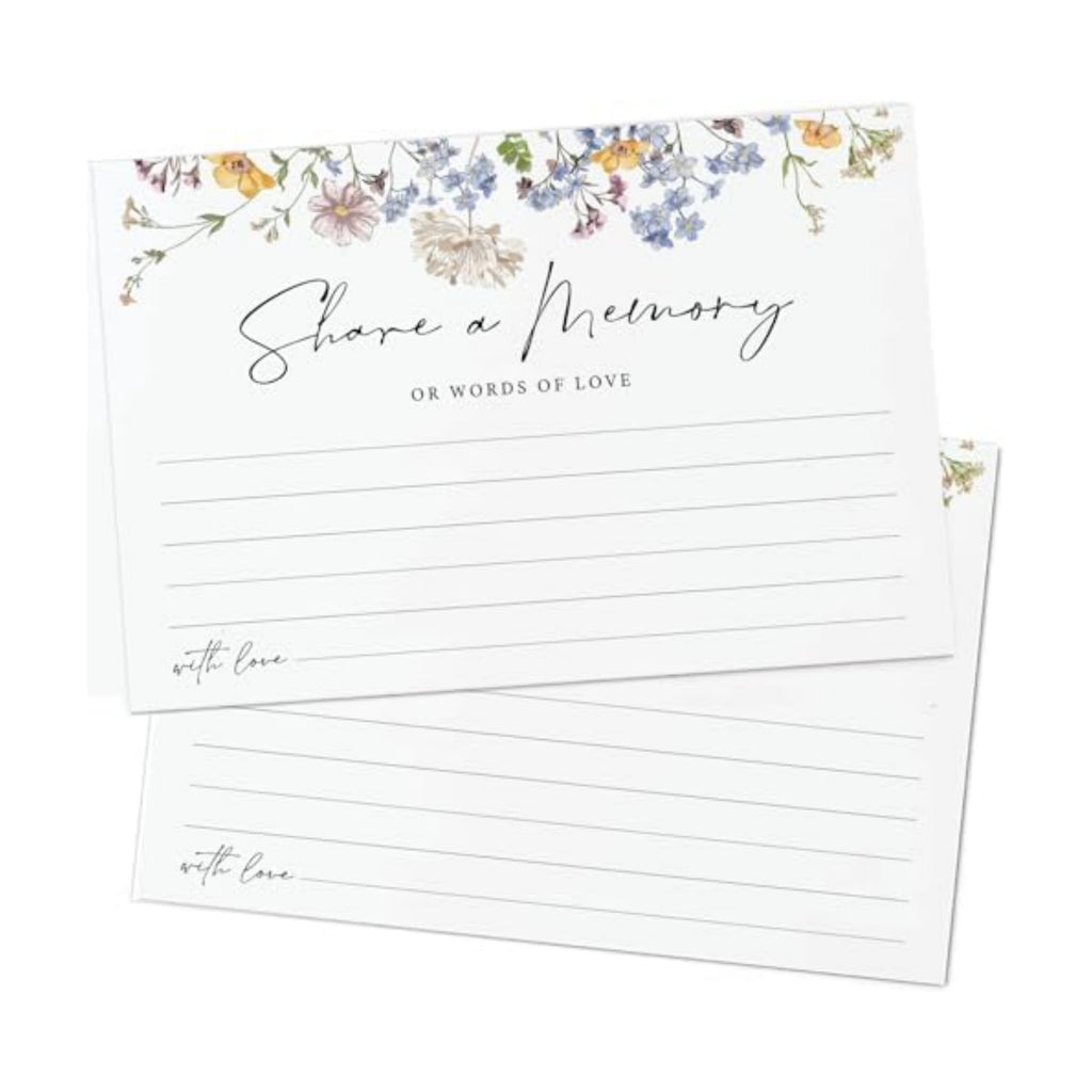 GardenCity Share a Memory Card - 50 Pack, Share a Memory Cards for Celebration of Life, Funeral, Memorial, Birthday, Graduation, Bridal Shower, 4” x 6", Floral
