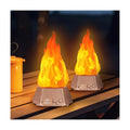 Toodour 2 Pack Outdoor Flame Lights with Bluetooth Speaker