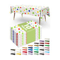 Pureegg Plastic Table Cloth Disposable 54x108 Inch 10 Pack, Rainbow