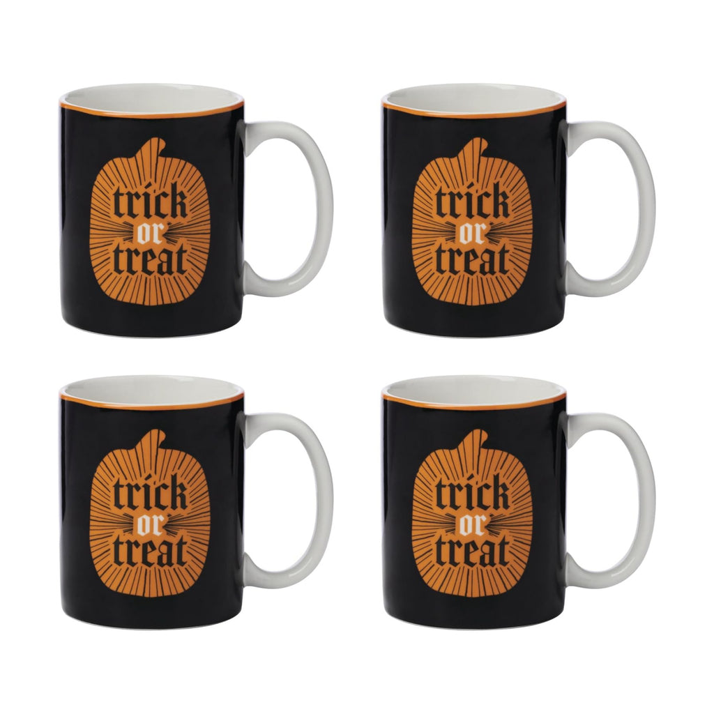 Oneida Vintro Halloween Porcelain Mug Set for 4, 10oz