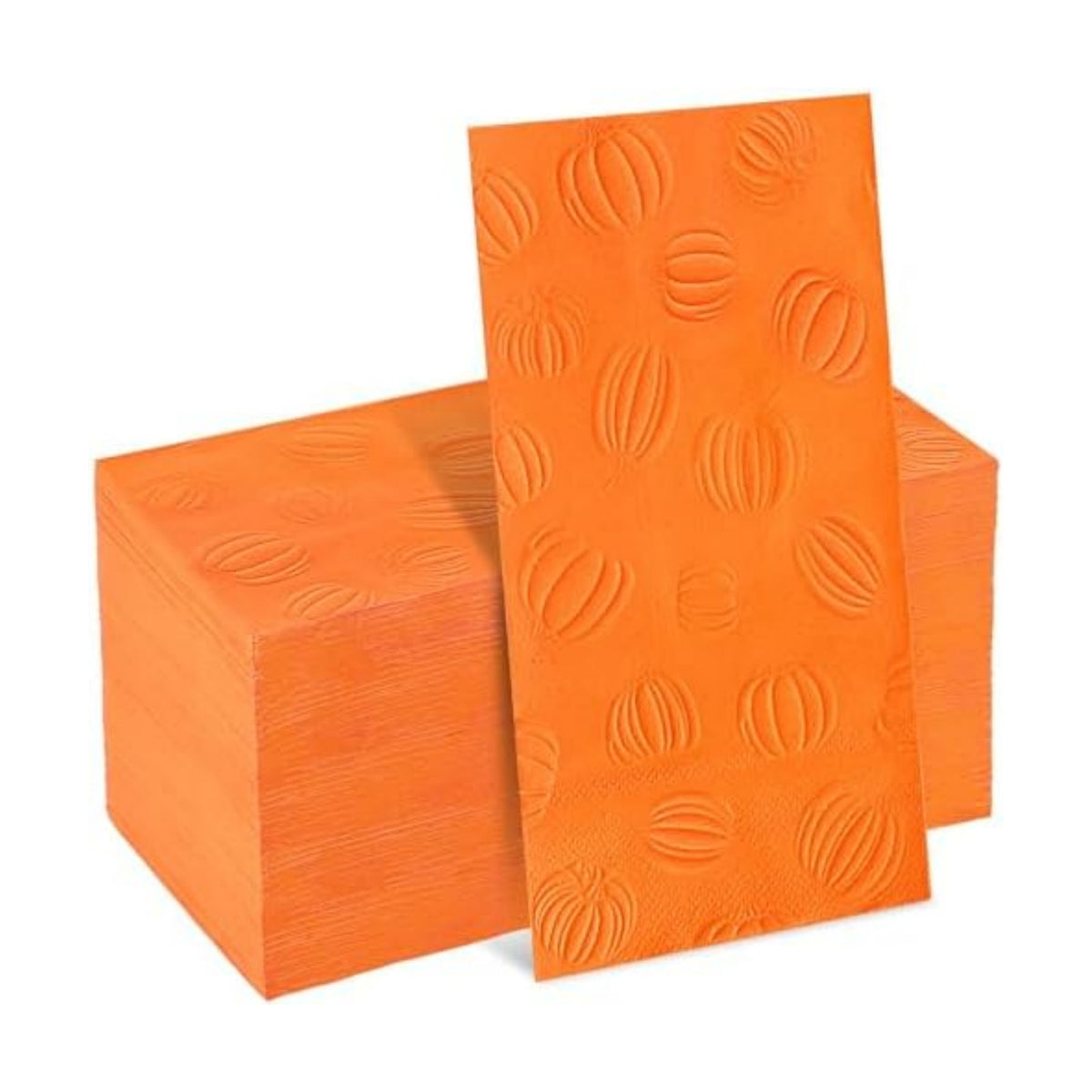 Kochorie 100 Pieces Thanksgiving Fall Pumpkin Napkins Disposable Paper Decorative Guest Party Napkins 7.8 x 4.3 Inch Autumn Harvest Orange Pumpkin Hand Towels for Fall Thanksgiving Dinner Party Decor