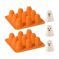 Ghost Silicone Molds 2 Packs Non-Stick 3D Chocolate Molds 9-Cavity Cute Ghost Mold for Jelly Gummy Candy Pudding Ice Cube Resin Cake Halloween Party Decorations
