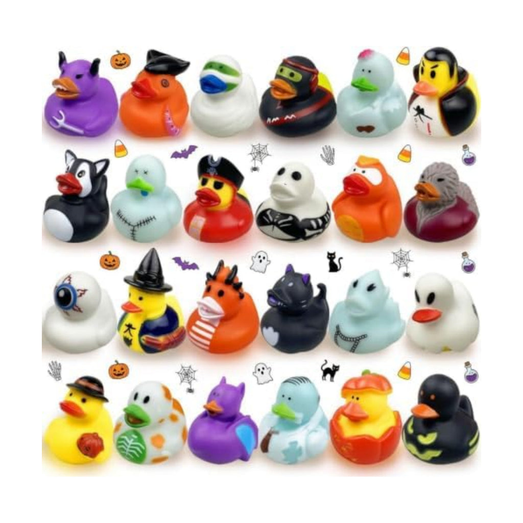 Anditoy 24 Pack Halloween Rubber Ducks Toys Bath Toys for Kids Toddlers Halloween Treat Bags Halloween Party Favors Gifts