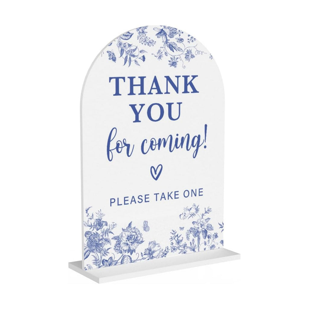 Acrylic Wedding Signs, Dusty Blue Wedding Decor, Blue Weddings Decor, Thank You for Coming Sign for Reception, Modern Calligraphy Arch Acrylic Table Top Sign for Weddings Parties Dinners (White)