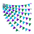 Blue Green Purple Party Decorations Metallic Fabric Triangle Pennant Banner Flag Bunting for Men Boys Video Game Theme Birthday Graduations Retirement Wedding Bachelor Baby Shower Party Supplies