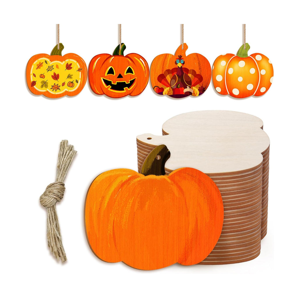 36 Pack Unfinished Wooden Pumpkins Wood Cutouts Crafts to Paint
