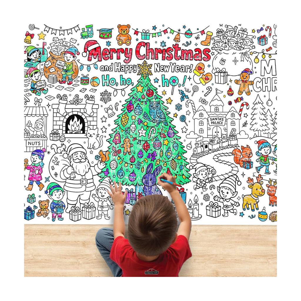 X-Protector Giant Christmas Coloring Poster - 75"x30" Large Coloring Sheets
