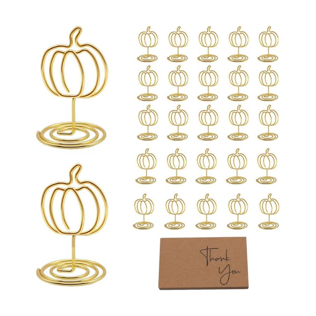 30 Pcs Picture Display,2 Inch Gold Photo Holders,Gold picture Holders for Tables,Table Number Holders，Party supplies for autumn harvest festivals, Halloween, Thanksgiving,Fall Decorations (Style 1)