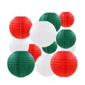 12 Pcs Christmas Paper Lanterns Red Green White Hanging Paper Lanterns for Christmas Graduation Anniversary Wedding Birthday Party Decoration Supplies