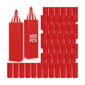 Windyun 100 Pcs Wine Gift Bags with Handle Reusable Small 13.8x3.5x3.9 Inches Liquor Bottle Totes Bulk for Birthday Wedding Christmas Holiday Party (Red)
