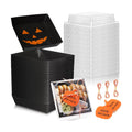 Yaomiao 50 Pcs Halloween Pumpkin Charcuterie Boxes with Clear Lid