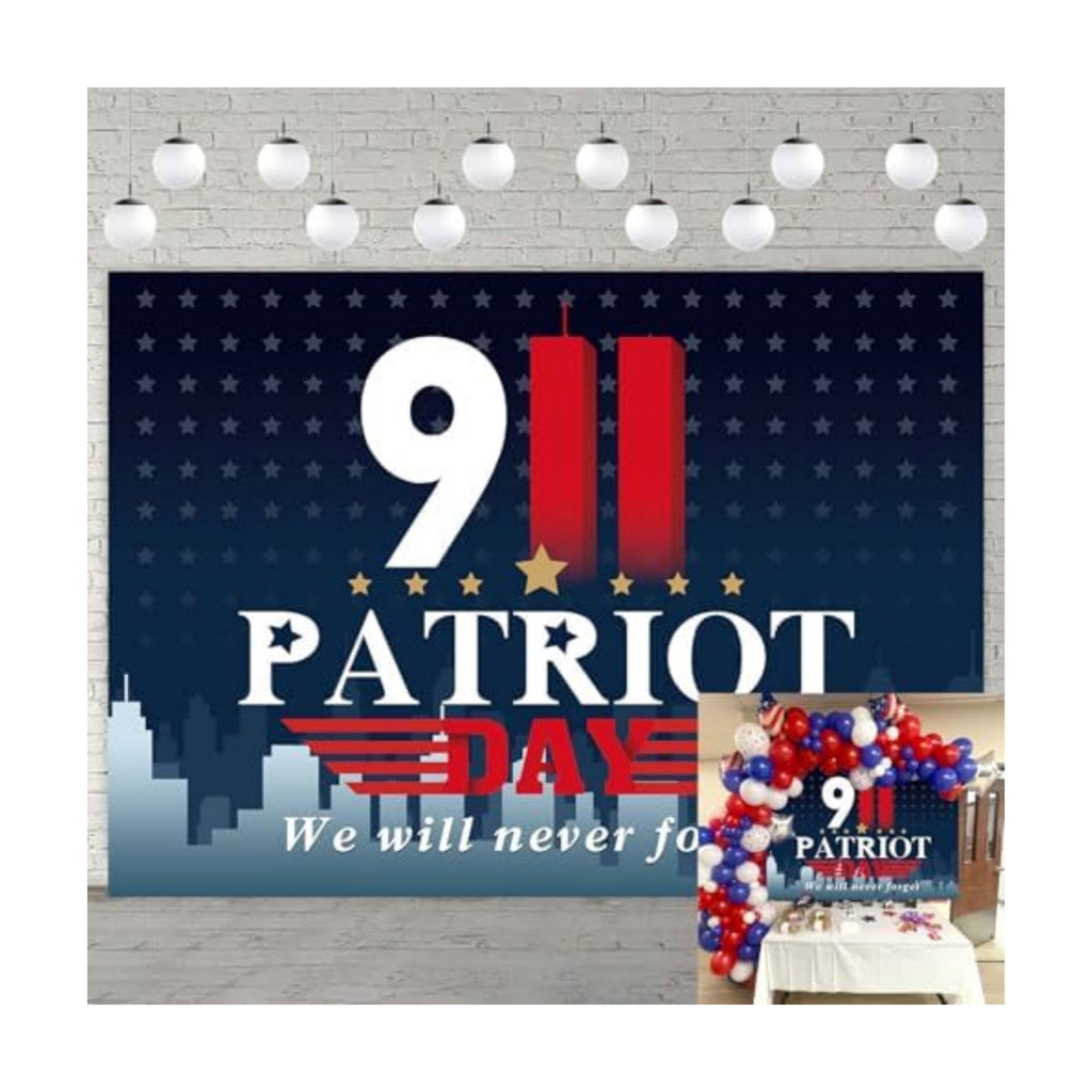 911 Patriot Day Backdrop Banner 6x4FT We Will Never Forget Background