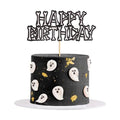 Ercadio 1 Pack Halloween Cupcake Toppers Glitter Horror Skull Cupcake Toppers Picks for Happy Halloween Day Theme Birthday Party Cake Decoration Supplies