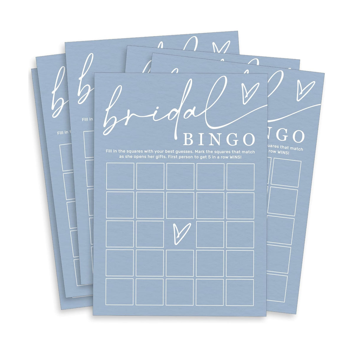 Fun Bridal Shower Bingo Games Set with Blank Squares to Wedding Guest Book idea Bride’s Gifts, Fun Wedding Shower Games Activity for 25 Guests Minimalist White Newlywed Party Supplies - B14