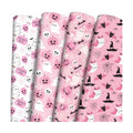 Ulmasinn Pink Halloween Wrapping Paper - Kawaii Spooky - Sweet Gift Wrap with Ghosts, Bats & Watercolor Pumpkins - 20x29-8 Sheets for Gift Bags & Party Favors