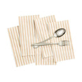Striped Disposable Napkins & Placemats – 3-Ply Paper Tableware for Parties, BBQs, Picnics, Birthdays & Holiday Gatherings – Elegant & Absorbent Dinner Napkins with Matching Placemats - Beige Set of 50