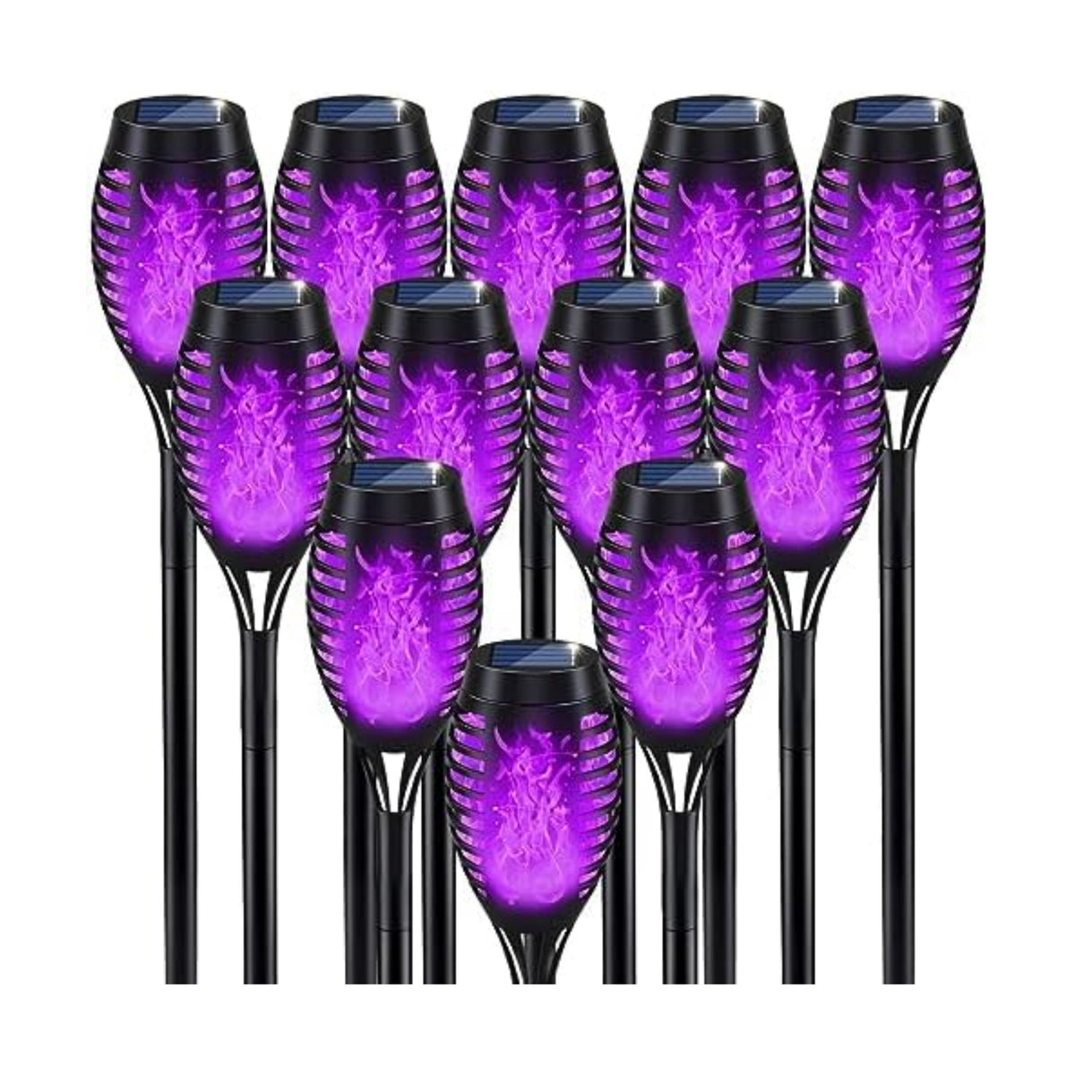 Halloween Decorations Outdoor Flickering Flame Purple Halloween Solar Light