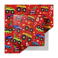 Cuitpan Red Monster Truck Christmas Wrapping Paper - Xmas Gift Wrap with Holiday Trees, Snowmen & Gingerbread Men Design - Ideal for Kids & Adults Gift Wrapping - 40×28 Inches, 4 Folded Sheets