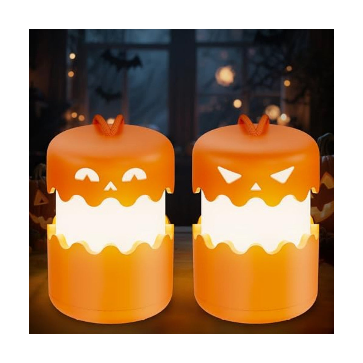 Rechargeable Halloween Pumpkin Lantern Light Collapsible Jack O Lantern
