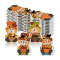 Yalikop 48 Pcs Thanksgiving Scarecrow Place Card Thanksgiving Name Cards for Table Pumpkin Turkey Maple Fall Guest Folded Seat Card for Autumn Dining Table Party Favors Supplies
