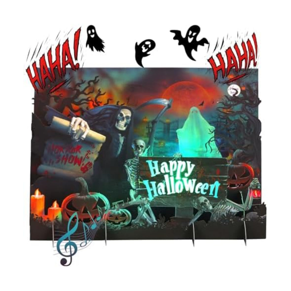 Yinqing Halloween Cards, 3D Popup Happy Halloween Card with Light Music