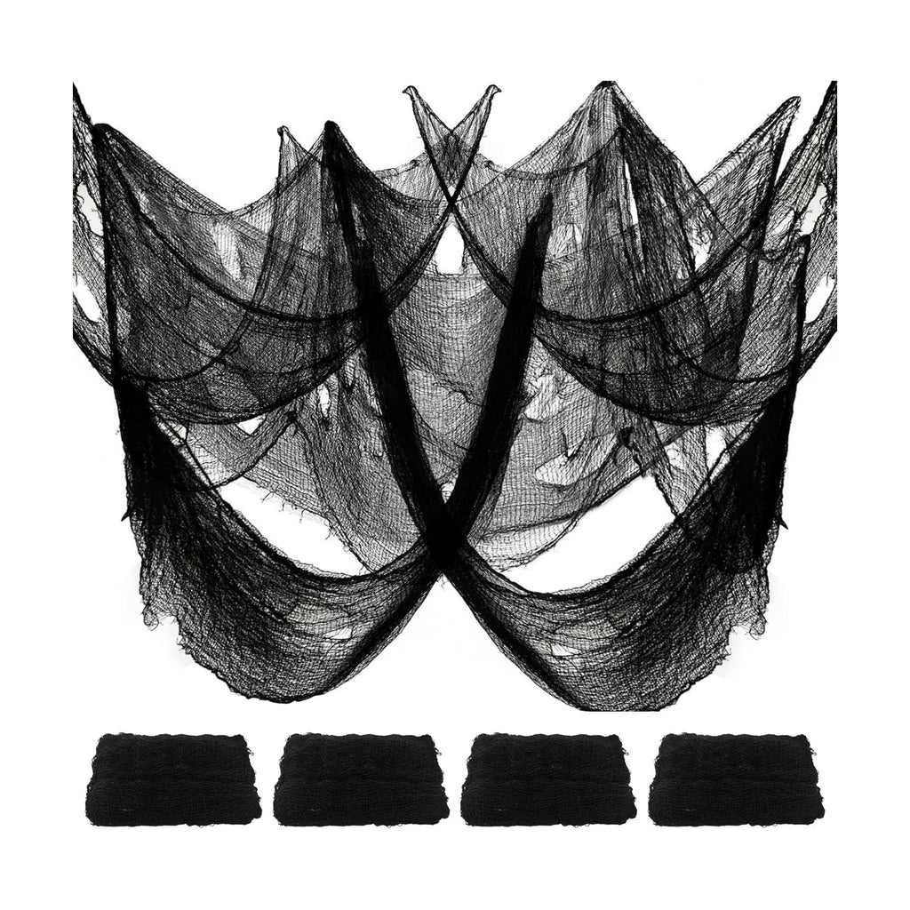 Halloween Decorations Creepy Cloth, 4 PC 72 X 30inch Black Scary Gauze Spooky Cloth, Freaky Loose Creepy Clothes, Halloween Decorations for Haunted Houses Outdoor Indoor Yard Cauldron Wall Decor