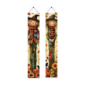 2PCS Fall Scarecrow Porch Banner Autumn Pumpkin Sunflower Hanging Banner Decorations 71 x 12 Inch Outdoor Front Door Sign Harvest Decor for Thanksgiving Yard Entrance Wall Display