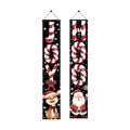 2PCS Christmas Porch Banner Decorations 71 x 12 Inch JOY HOHO Candy Cane Hanging Sign Santa Claus and Reindeer Outdoor Front Door Holiday Banner for Winter Yard Party Wall Decor