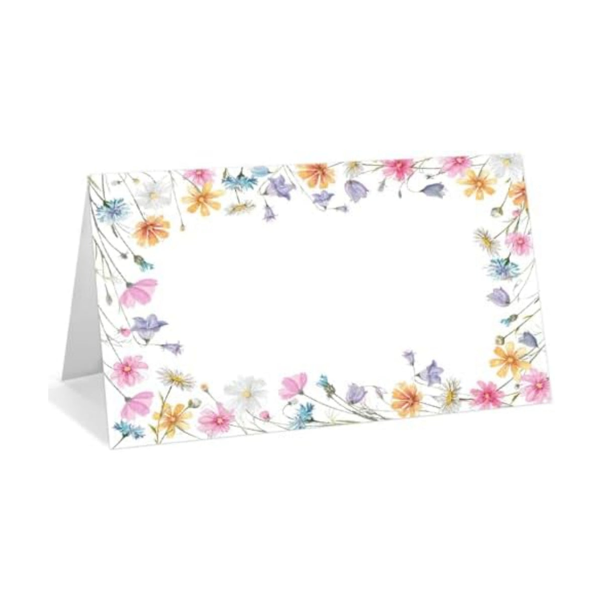25 Pack Wildflowers Place Cards, Editable Name Cards for Table Setting, Tent Cards Food Label for Dinner Party, Bridal Shower, Wedding, Baby Shower and Events -T07