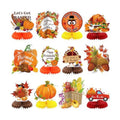 12 Pcs Thanksgiving Party Decoration Friendsgiving Honeycomb Centerpiece Happy Friendsgiving Table Decoration Fall Pumpkin Turkey Gobble Till You Wobble Thanksgiving Table Topper for Party Supplies