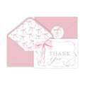 24 Pack Pink Bow Thank You Cards, Bowknot Bridal Shower Greeting Card with Envelopes and Stickers for Birthday Summer Wedding Baby Shower Party Supplies