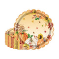 7 Inch Fall Paper Plates Disposable 40 Count Thanksgiving Pumpkin Party Plates, Heavy Duty Scalloped Dessert Plates for Autumn Party Supplies & Holiday Dinner Decorations