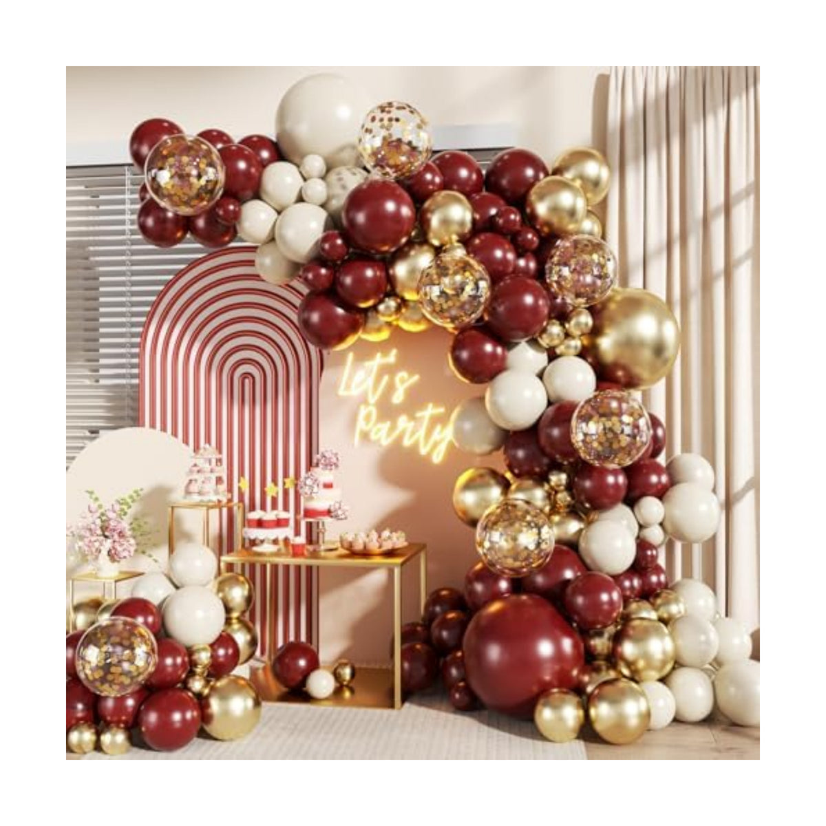 Burgundy Balloon Arch Garland Kit for Birthday Decorations
