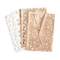 Larcenciel Christmas Tissue Paper for Gift Bags, Rose Gold Holiday Gift Wrapping Tissue, Metallic Snowflake Deer Santa Tree Design Perfect for Xmas Packaging Supplies Stuffing Craft. 60 Sheets 20x14in