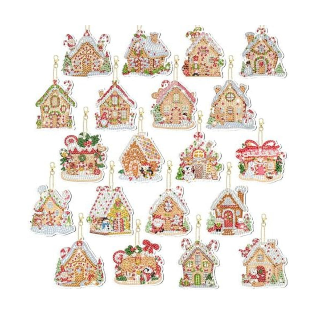 Tondiamo 20 Pcs Diamond Art Christmas Ornaments Diamond Painting Keychain
