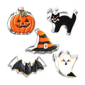 5pcs Halloween Cookie Cutters Set shapes Pumpkin, Bat, Ghost, Witch's Hat, Cat Halloween Holiday cookie decorating kit
