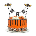 Ercadio 5Pcs Halloween Bat One Banner Cake Toppers Bats One Cake Picks for Baby Shower Happy Halloween Day Theme Birthday Party Cake Decoration Supplies