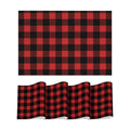 Artoid Mode Buffalo Plaid Vinyl Placemats Set of 4, 12x18 Inch Washable Non-Slip Heat Resistant Plastic Place Mats for Party Dining Table, Black/Red