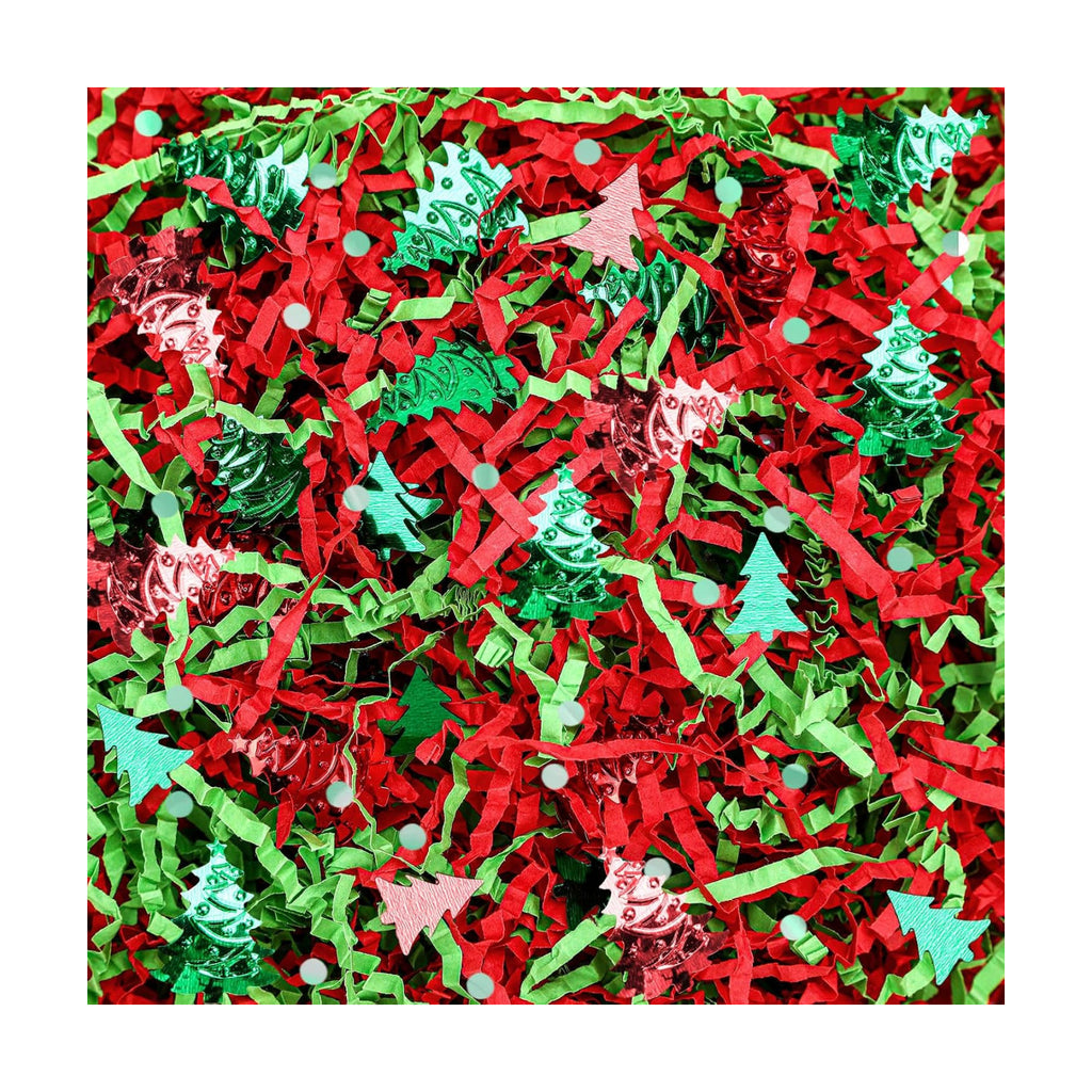 Jansun Christmas Red Green Crinkle Cut Paper, 115g/4oz Shred Filler