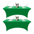 2-Pack 6ft Spandex Table Covers for Rectangle Standard Folding Tables - Wrinkle Resistant Stretch Tablecloths - Ultimate Fitted Table Protector for Parties, Trade Shows, Banquet