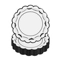 JarThenaAMCS 50 Pcs Halloween Paper Plates Bat Scalloped Disposable Plate Spooky Decorative Tableware for Holiday Party Decor Supplies, 9 In
