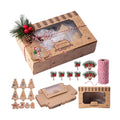 36 Pcs Christmas Cookies Box with Pine Picks,15 Pack Christmas Treat Boxes