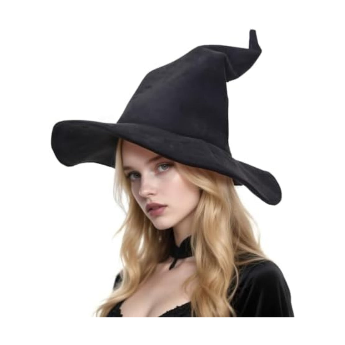 Vegove Suede Wizard Hat Witch Hats, Adult Witches Sorcerer Halloween Costume Accessories
