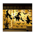 JarThenaAMCS Extra Large Halloween Window Clings Black Witch Castle Bat Window Stickers Double-Sided Glass Decals for Home Classroom Office Party Decoration, 4 Sheets