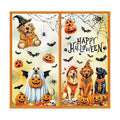 JarThenaAMCS 9 Sheets Halloween Dog Window Clings Ghost Puppy Pumpkin Bat Window Stickers Double-Sided Glass Decals for Home Classroom Office Party Decoration